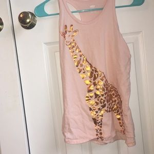 Old navy Blush pink rose gold giraffe tank top